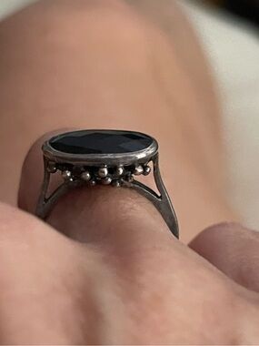 Sterling silver and black onyx ring